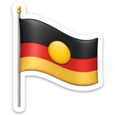 flag with red on the bottom and black on the top with a small yellow circle in the middle  sticker