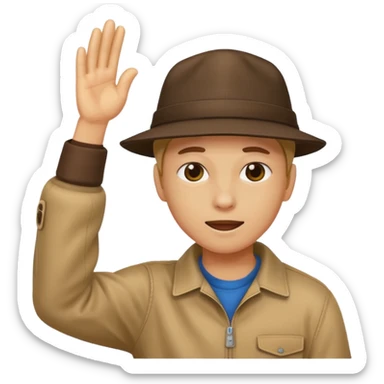 A person dabbing sticker