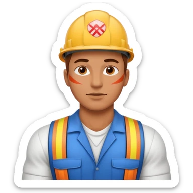 Hot engineer with kiss marks and muscles sticker