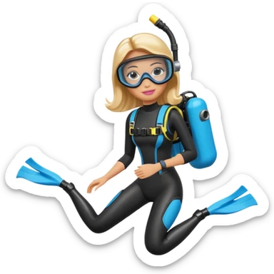 Barbie scuba diving sticker