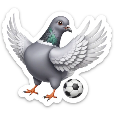 Sleeping pigeon playing soccer  sticker