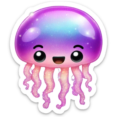 Cute glittery shiny jellyfish  sticker