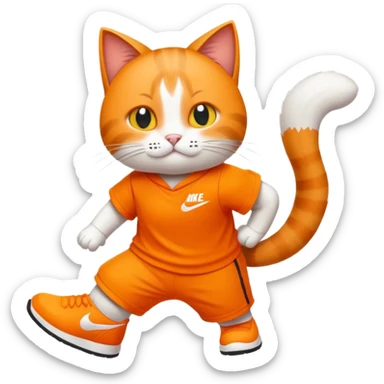 Bitte mach mir eine Katze mit Nike Sachen  sticker