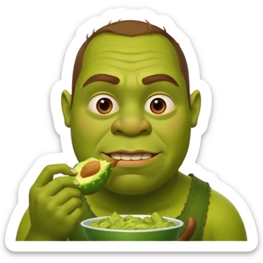 A man eating. Shrek sticker