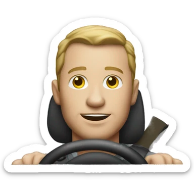 WHITE Man driving a pickup truck sticker