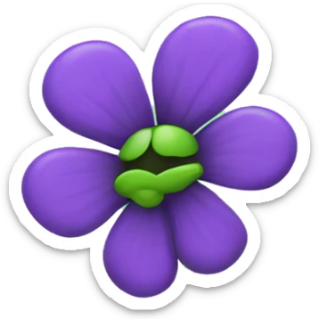 purple flower on green vide sticker