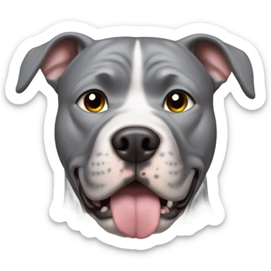 Silver pitbull sticker