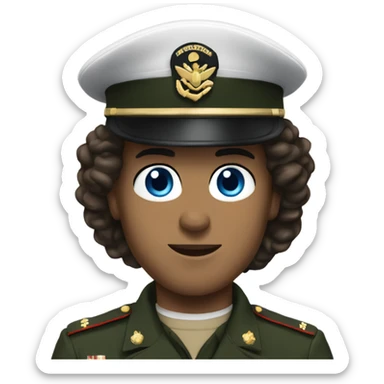 white brunette man with blue eyes in a marine corps uniform sticker