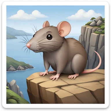 rat on a cliff sticker