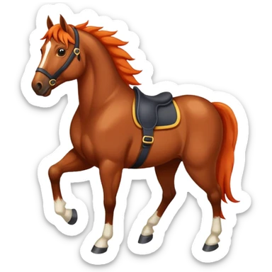 Bay horse with blaze sticker