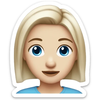 Girl with split dyed hair and blue eyes sticker