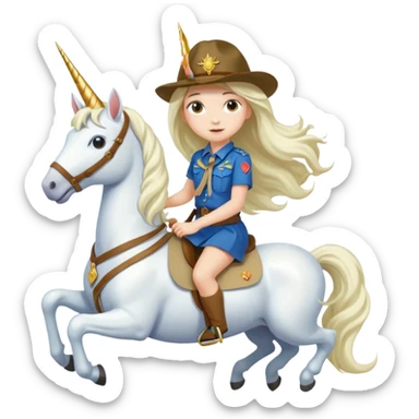 unicorn scout girl sticker