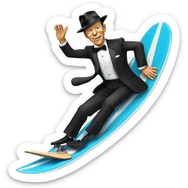 frank Sinatra surfing sticker