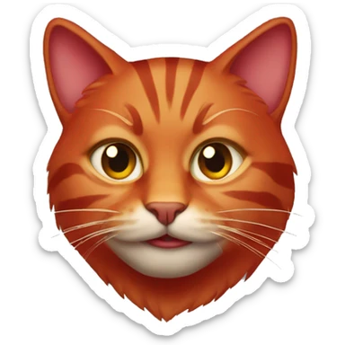 A crimson cat sticker
