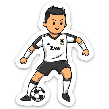 Ronaldo in action pose sticker