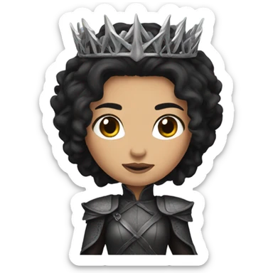 Animated iron throne girl with black hair sticker