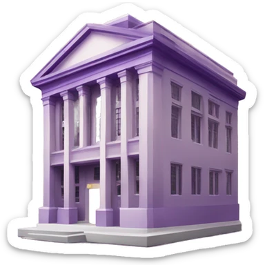 University of Queensland emoji purple colour , building which is yellowish and science lab in it  sticker