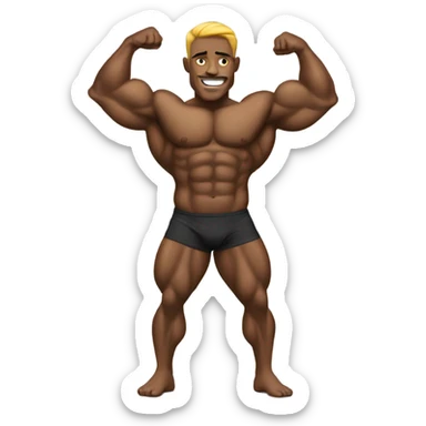A body builder posing sticker