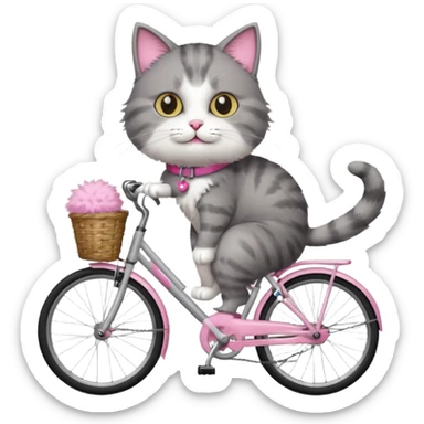 Un chat à vélo sticker