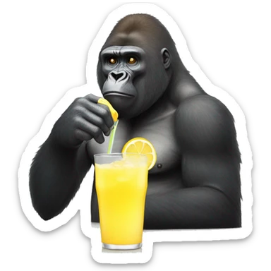 Gorilla drinking lemonade sticker