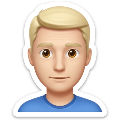 Create a highly polished, 3D game UI–style illustration of a   MAN HEAD sticker