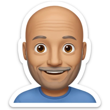 Bald brown man with grey beard sticker