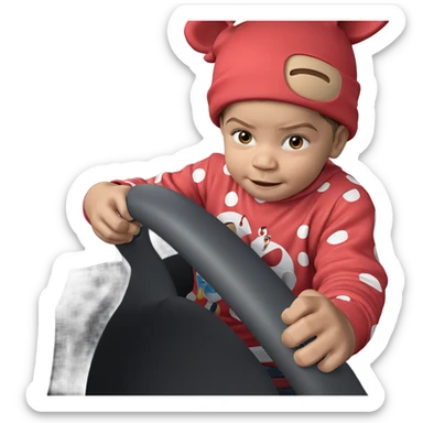 boy in car interior sticker