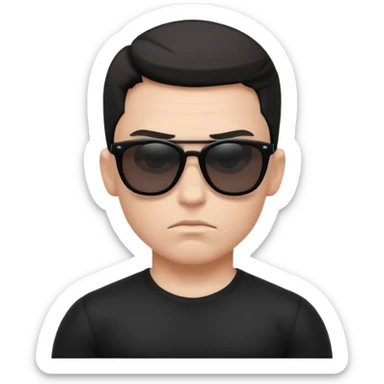 boy strict white musclar with sunglasses black sticker