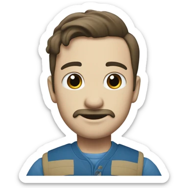 Punto de color azul cielo con un chulito blanco en el centro sticker