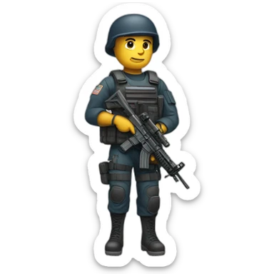 a navy seal holding a rifle sticker
