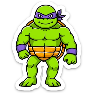 Hun from Teenage Mutant Ninja Turtles, muscular gang leader sticker