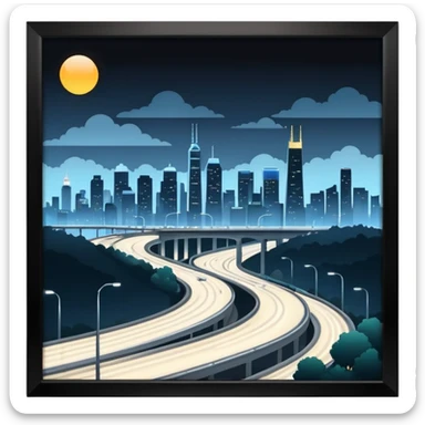 ciudad  y con carretera sticker