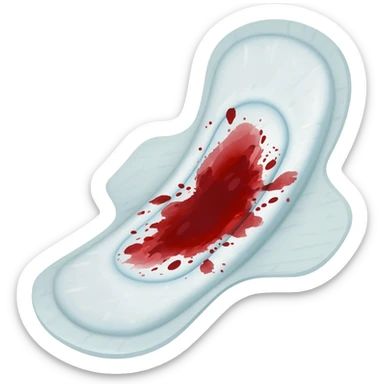 a sanitary pad with some blood splatters on it  sticker