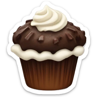Chocolate muffin with frosting on top sticker