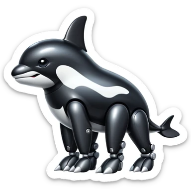 black tubby orca robodog sticker