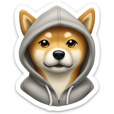 Shiba Inu wearing a hoodie sticker