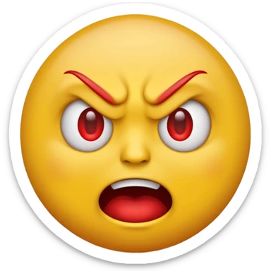 Happy emoji with red veins on eyes sticker