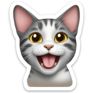 Cat licking itself  sticker