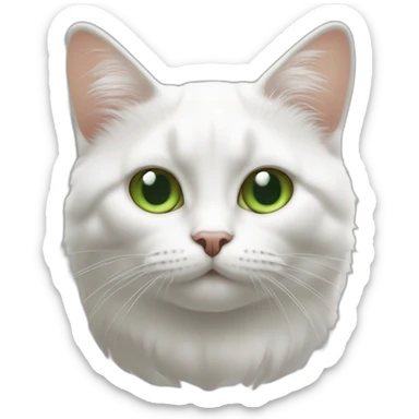Chat blanc aux yeux verts, avec bout des oreille marron sticker