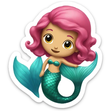 mermaid with a heart shaped fin sticker