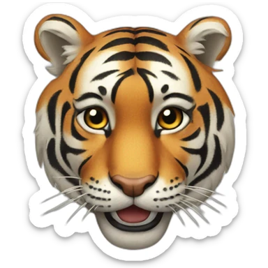Tiger face happy sticker