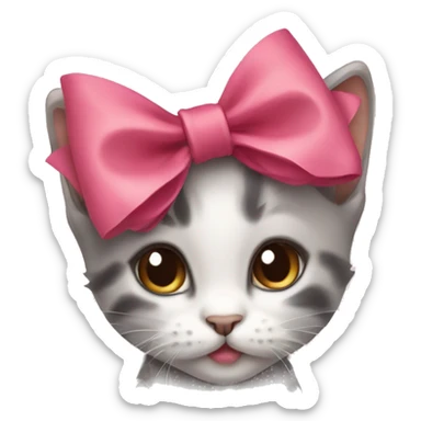 kitten with bow sticker