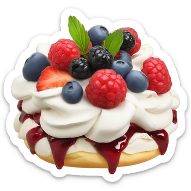Pavlova with berries  sticker