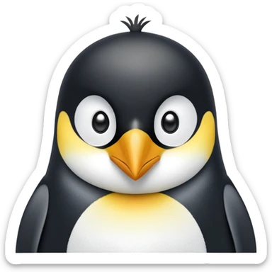 cinematic-adult-emperor-penguin-portrait-emoji,-head-tilted-playfully-and-inquisitively,-with-glossy,-pristine-plumage,-sparkling-eyes-filled-with-curiosity,-simplified-yet-irresistibly-adorable-features, black face sticker