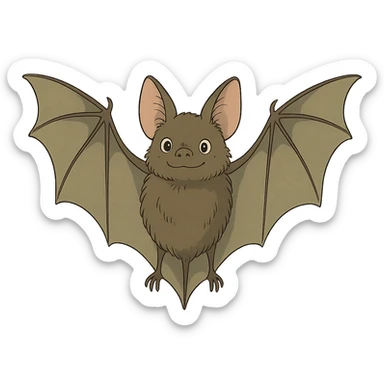 ghibli style bat sticker