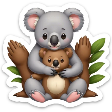 Koala gives bear a massage sticker