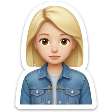 blonde girl in denim jacket sticker