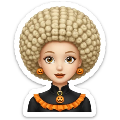 afro halloween white girl sticker