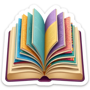 an open book with wallpaper samples. sticker