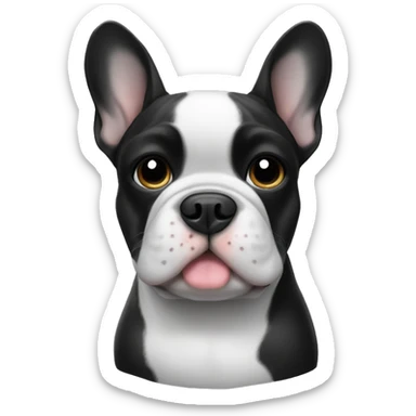 black and white frenchbulldog sticker